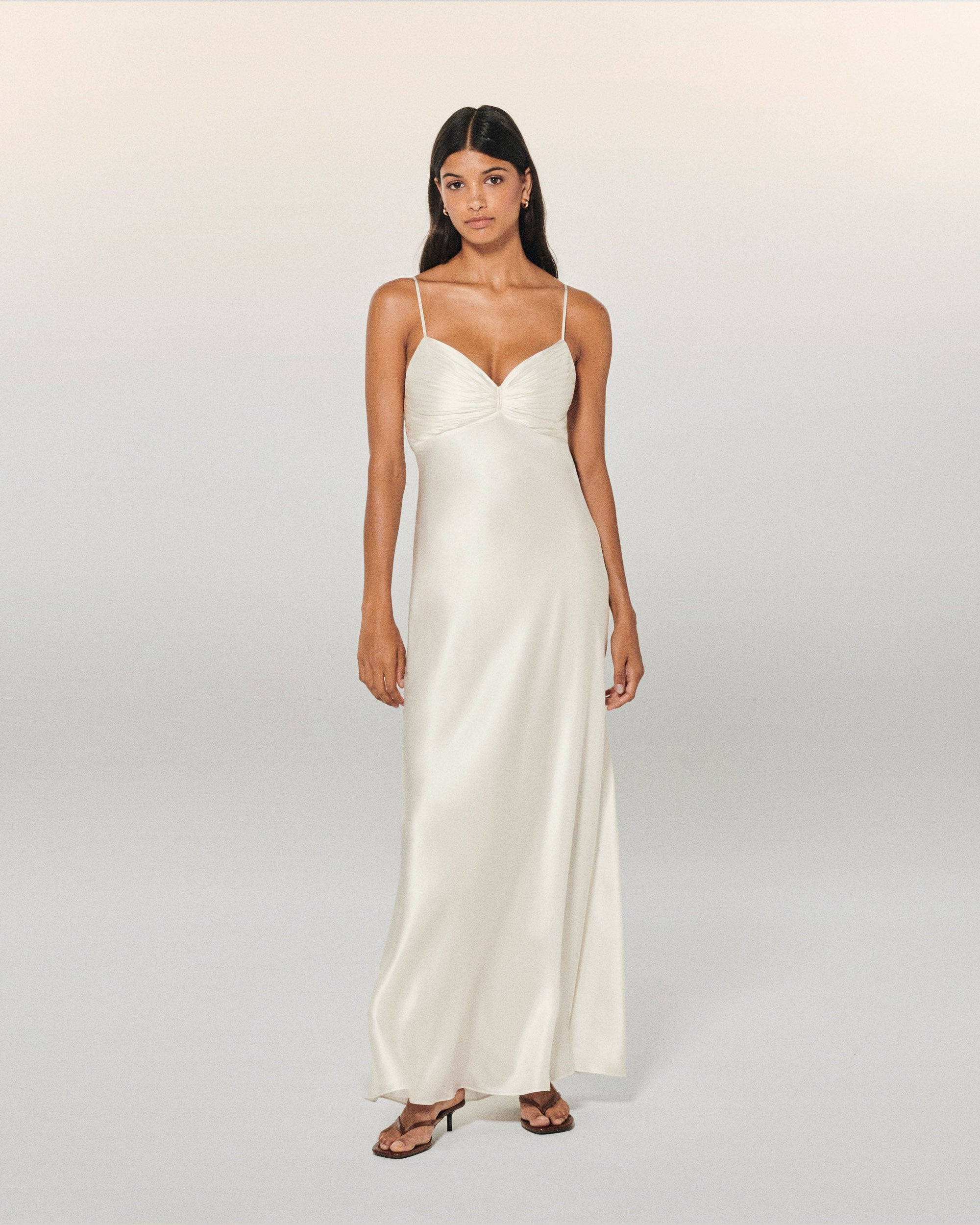 ECRU / DJV / QTY : 7 / Robe Longue Bretelle Rosa - Ecru