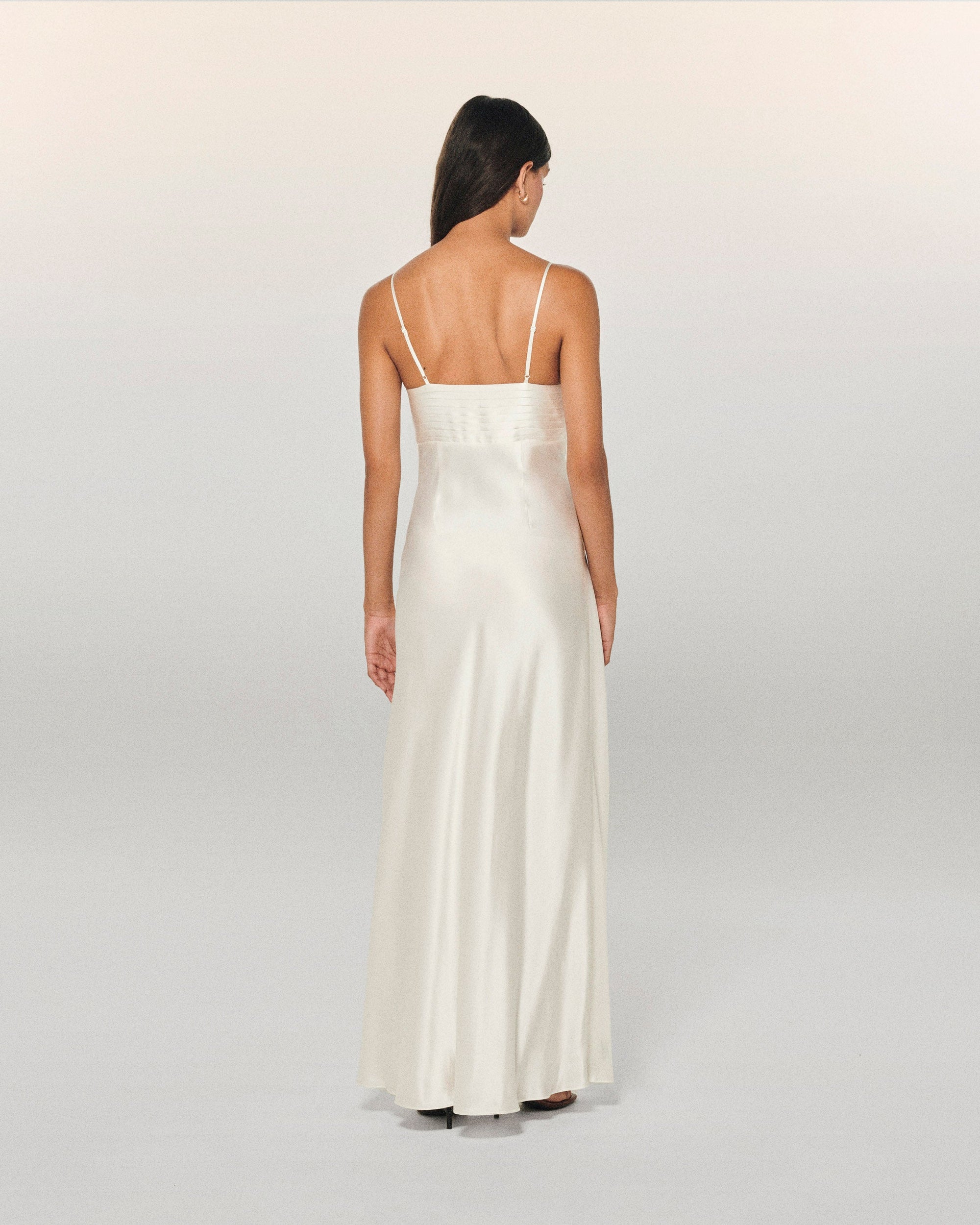 Rosa silk strapless maxi dress - Ecru