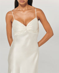 Rosa silk strapless maxi dress - Ecru