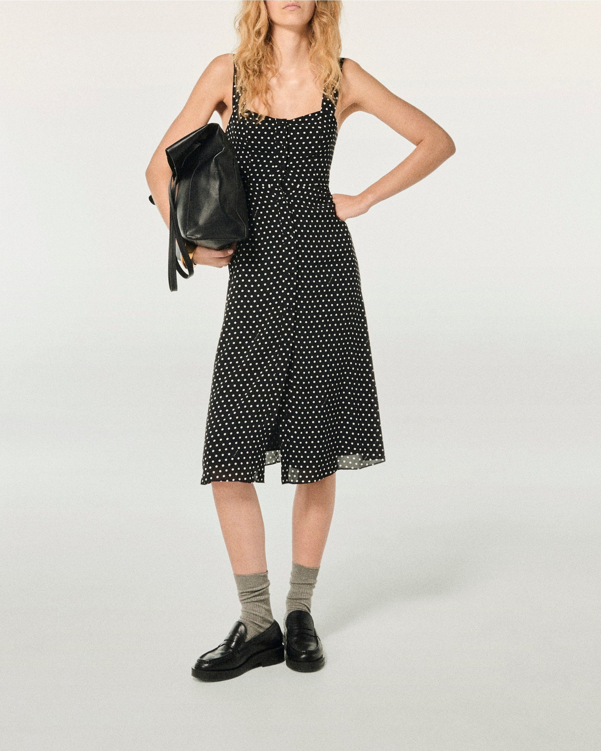 Robe longue à bretelles Leatitia - Noir