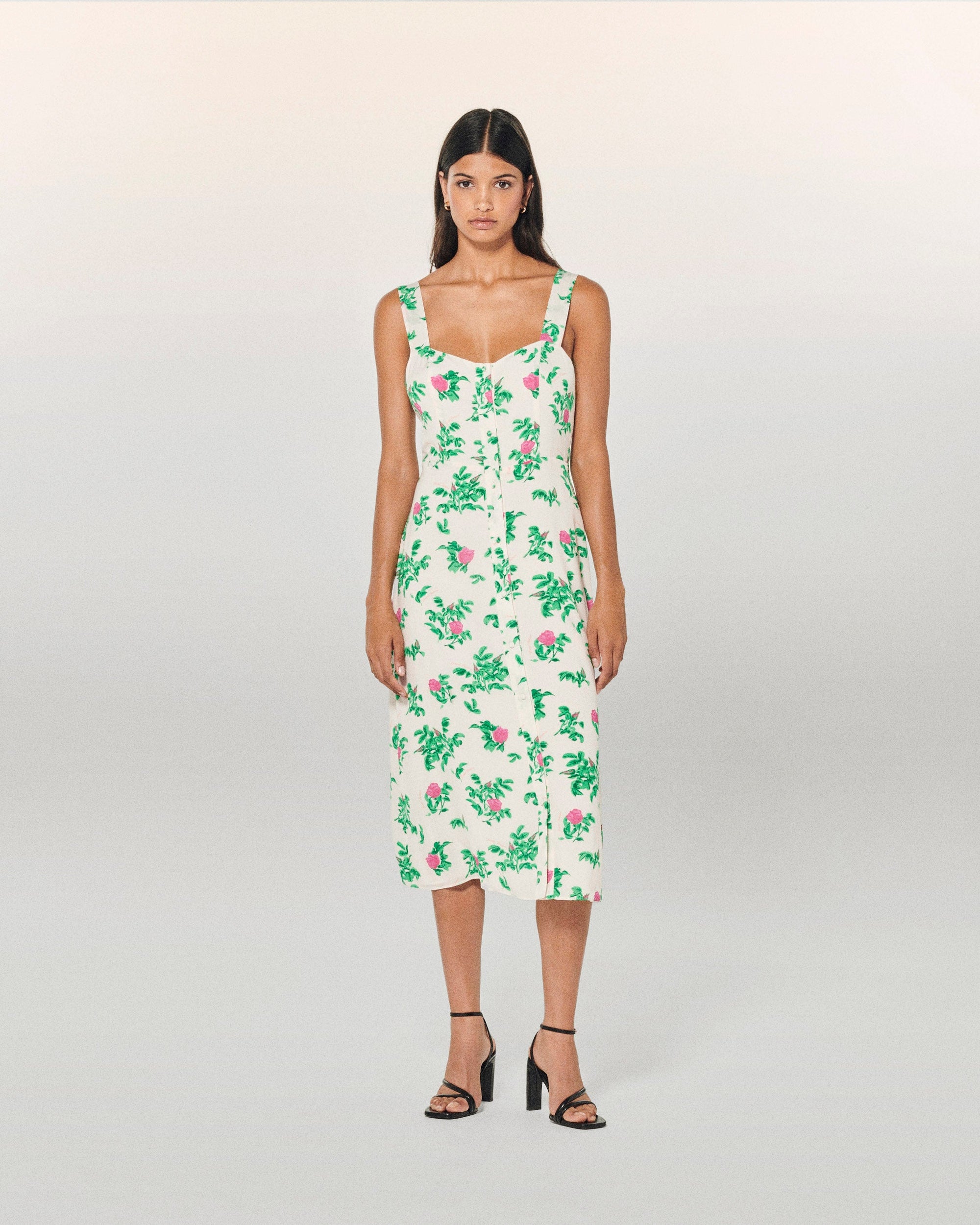 SPRING FLOWERS / DJV / QTY : 75 / Robe Longue Bretelle Leatitia - Spring Flowers