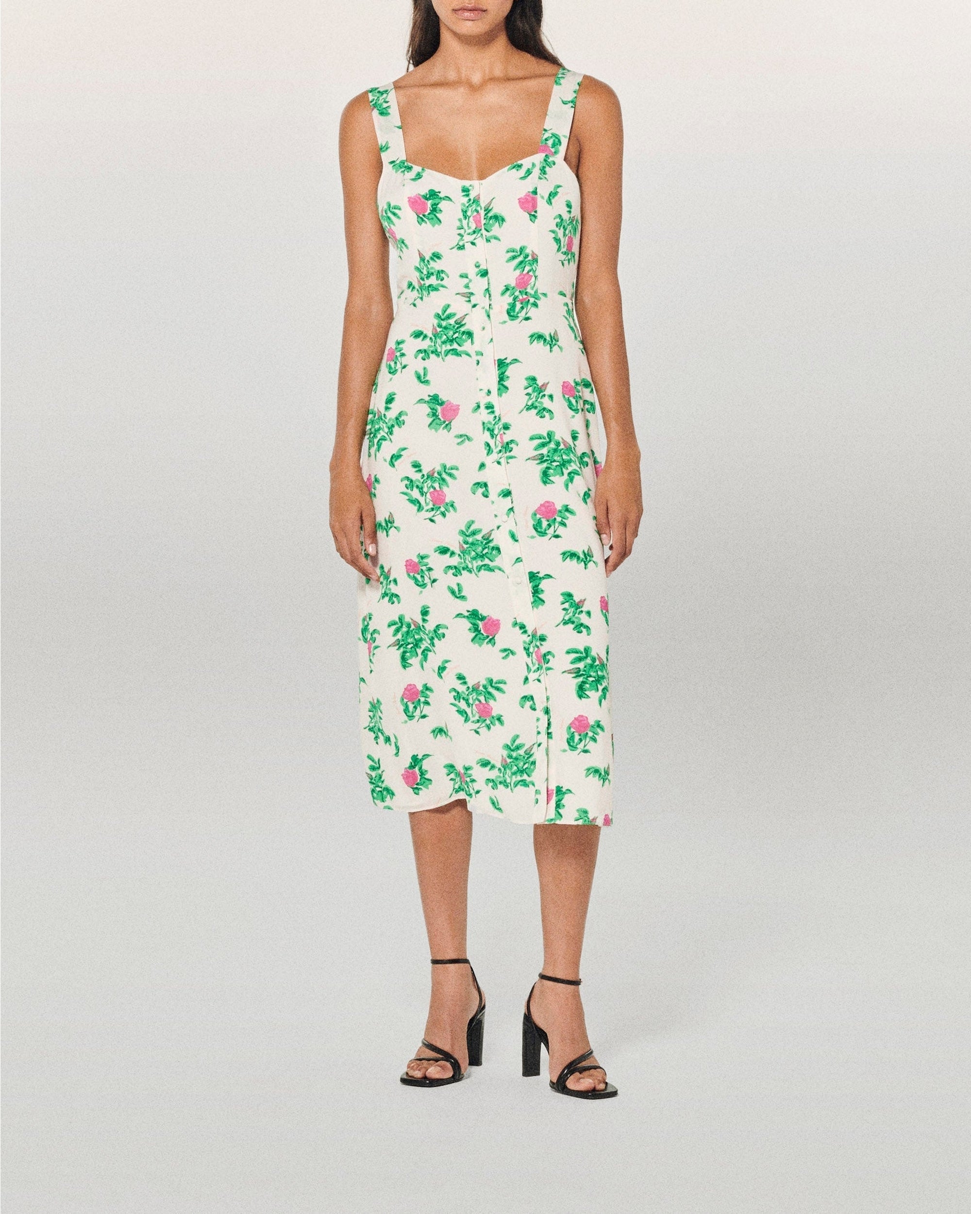 Robe longue à bretelles Leatitia - Spring Flower