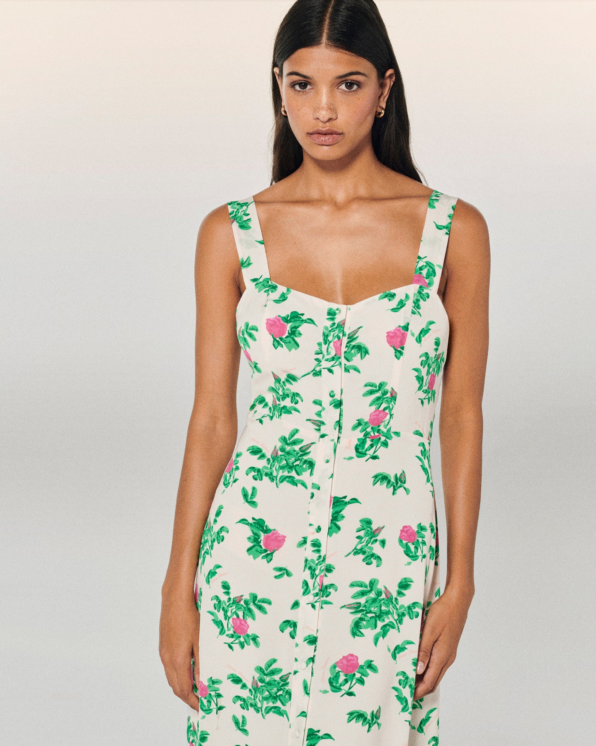 SPRING FLOWERS / DJV / QTY : 75 / Robe Longue Bretelle Leatitia - Spring Flowers