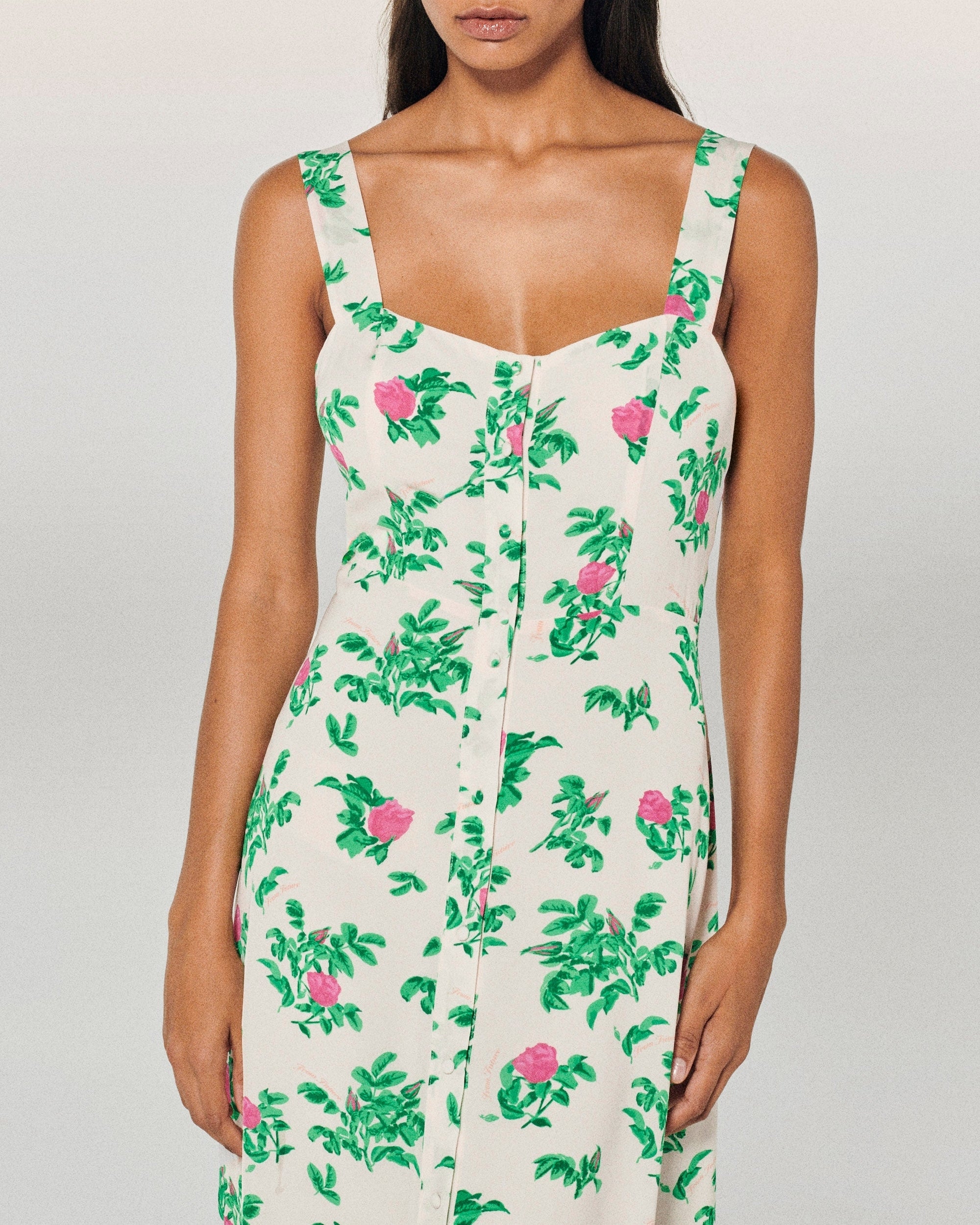 Robe longue à bretelles Leatitia - Spring Flower