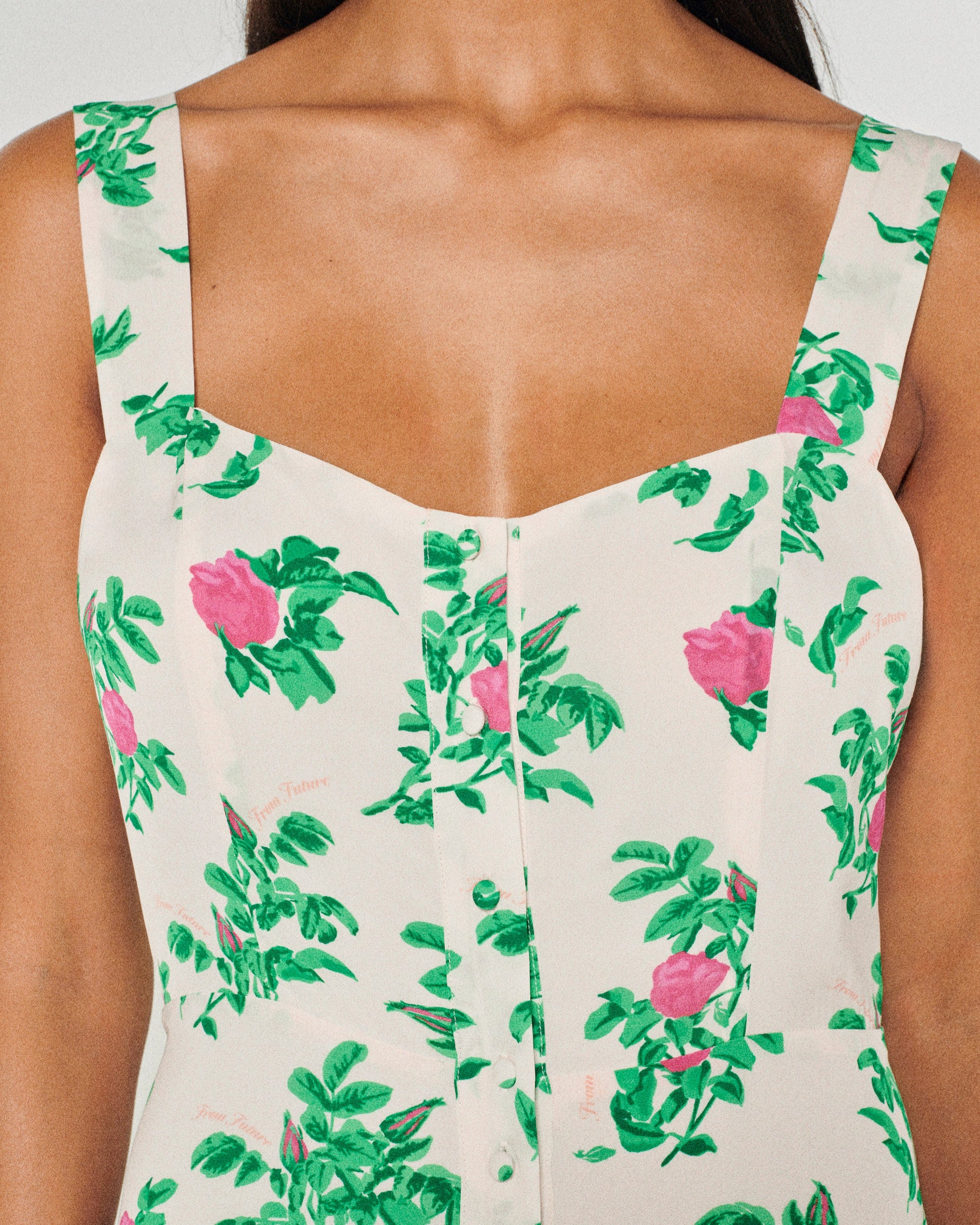 Robe longue à bretelles Leatitia - Spring Flower