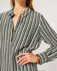 KAKI STRIPES / NEW / QTY : 27 / Robe Longue Manche Longue - Kaki Stripes