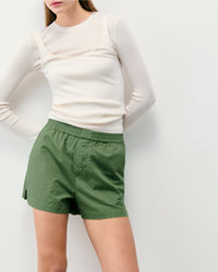 Cotton poplin shorts - Khaki