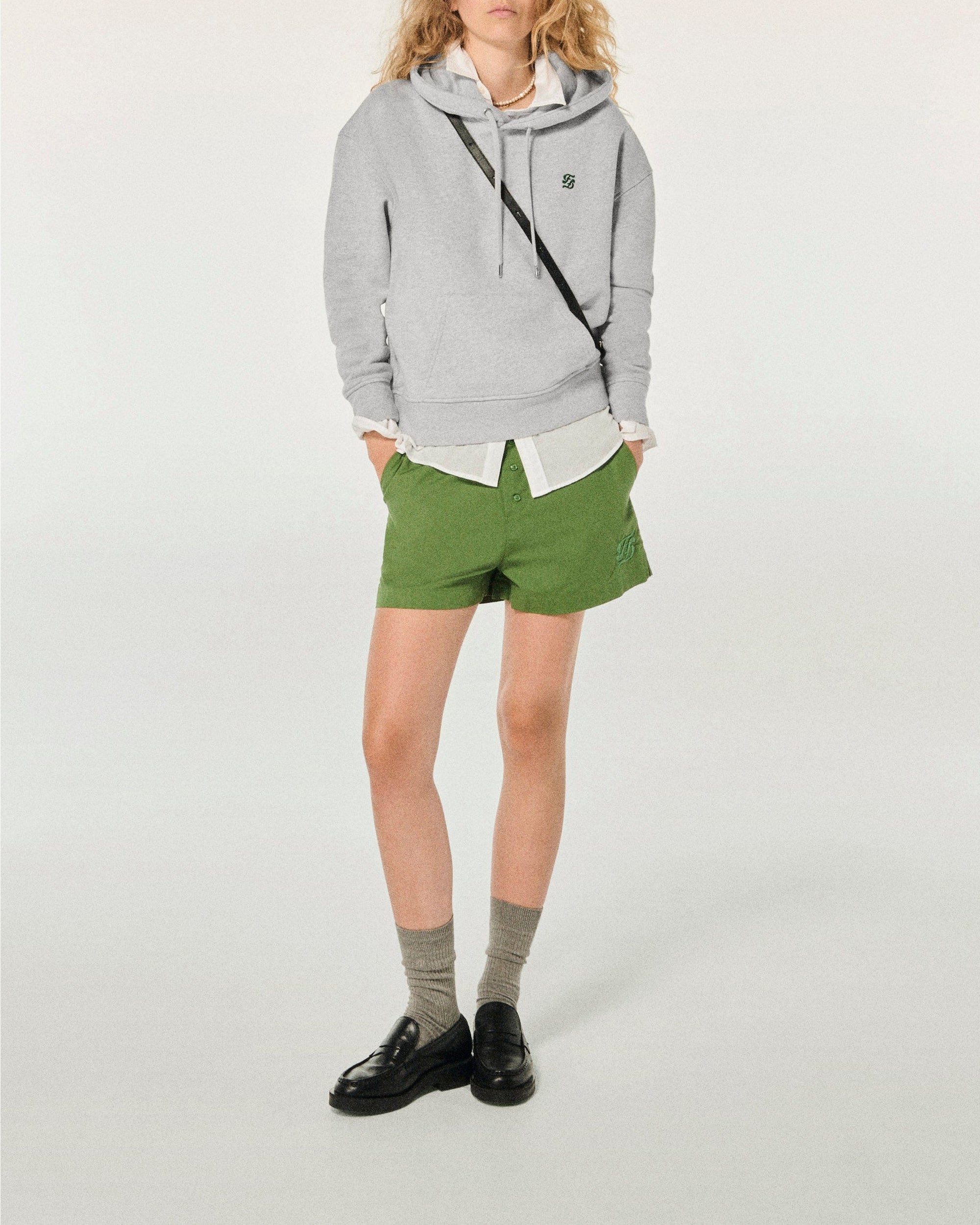 Sweatshirt à col rond - Gris Chiné Clair