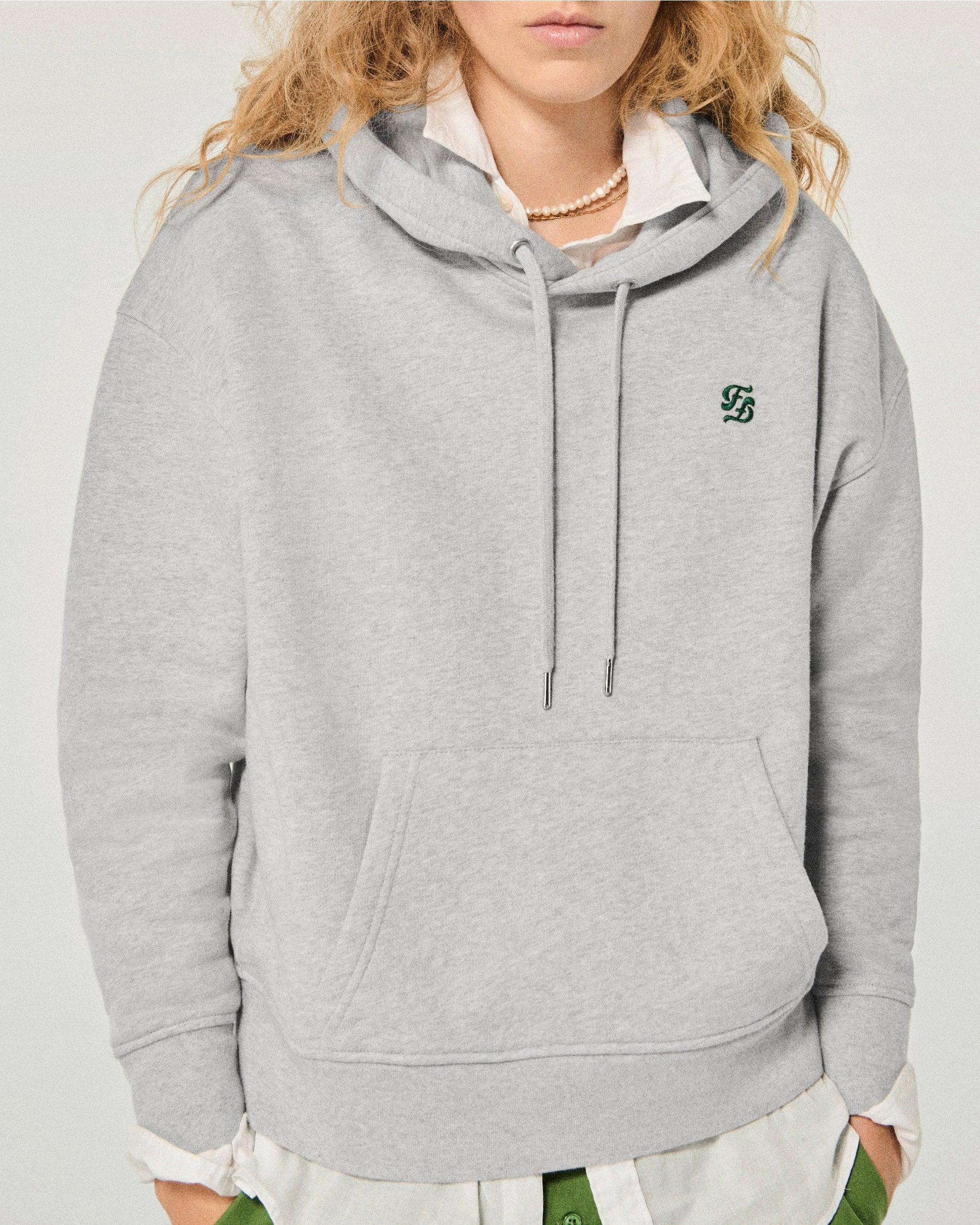Sweatshirt à col rond - Gris Chiné Clair