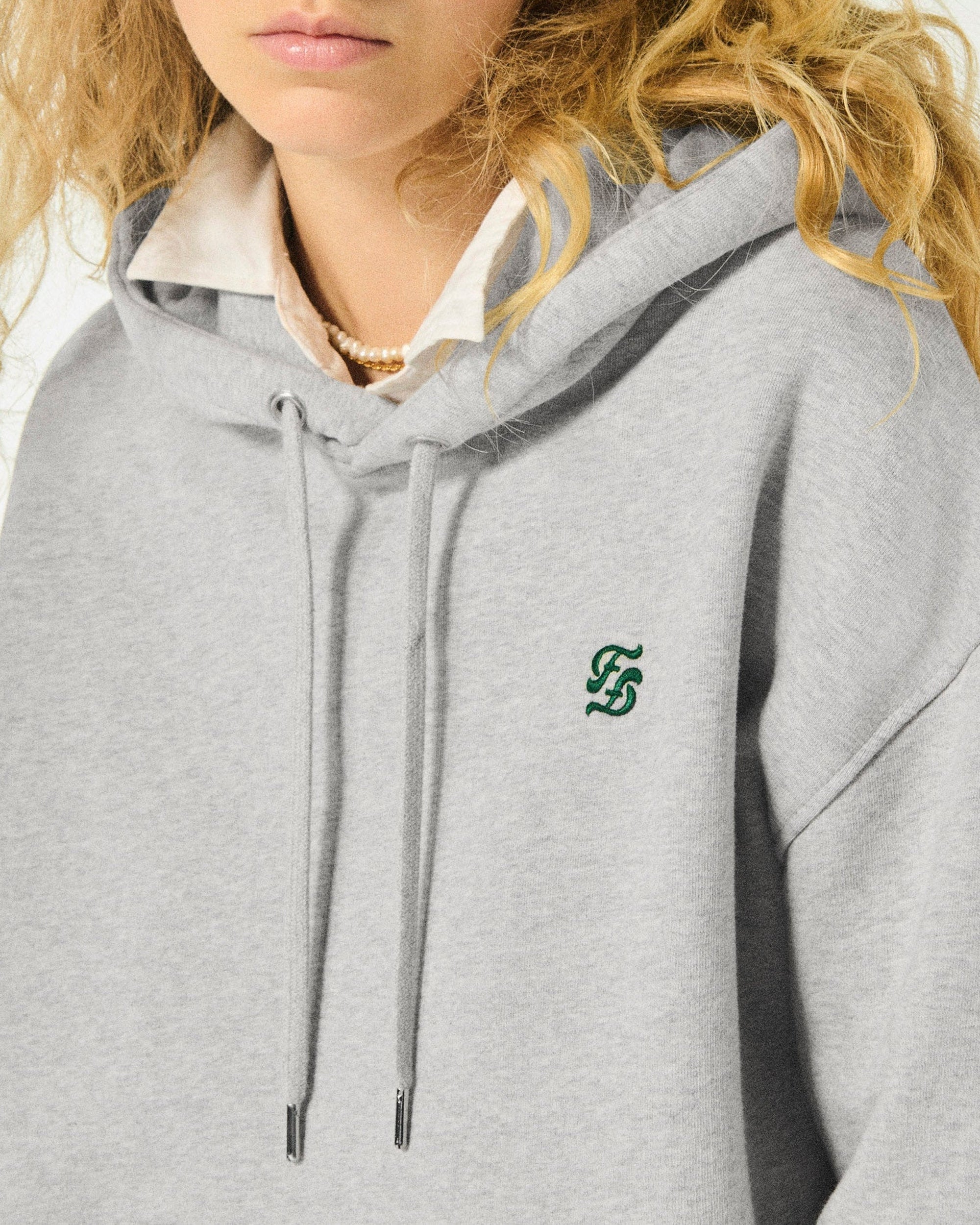 Sweatshirt à col rond - Gris Chiné Clair