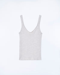 GRIS CHINE CLAIR / NEW / QTY : 15 / Top Débardeur à Côtes Uni - Gris Chine Clair