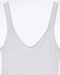 GRIS CHINE CLAIR / NEW / QTY : 15 / Top Débardeur à Côtes Uni - Gris Chine Clair