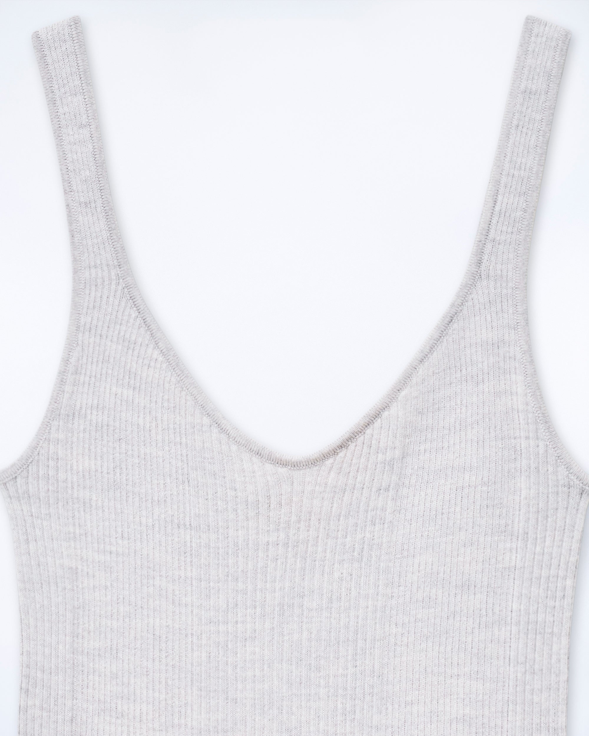 GRIS CHINE CLAIR / NEW / QTY : 15 / Top Débardeur à Côtes Uni - Gris Chine Clair