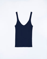 NAVY / NEW / QTY : 6 / Top Débardeur à Côtes Uni - Navy
