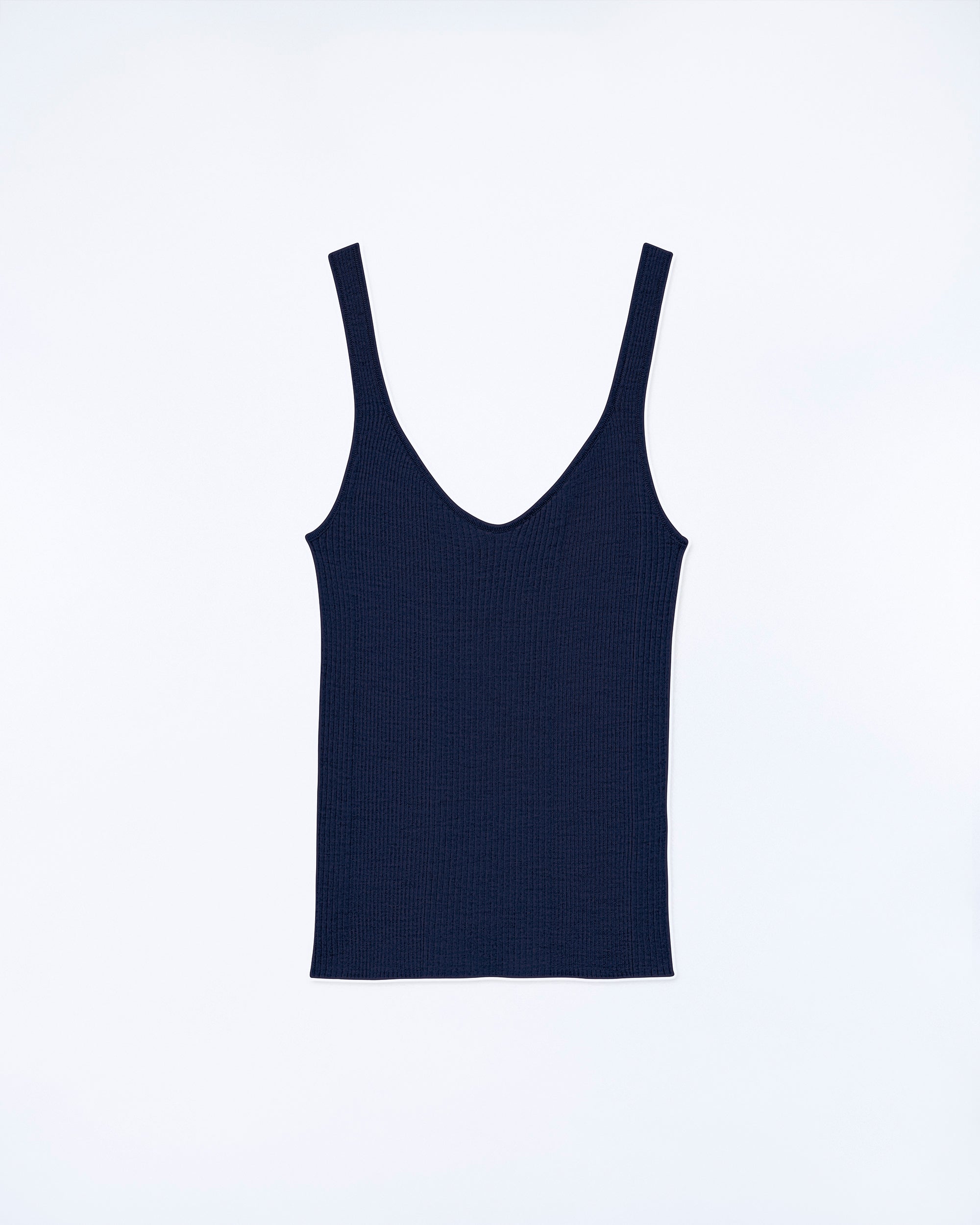 NAVY / NEW / QTY : 6 / Top Débardeur à Côtes Uni - Navy