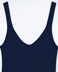 NAVY / NEW / QTY : 6 / Top Débardeur à Côtes Uni - Navy