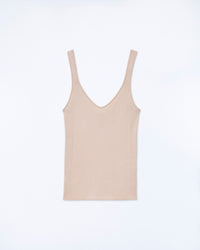 LIGHT BEIGE / NEW / QTY : 4 / Top Débardeur à Côtes Uni - Light Beige