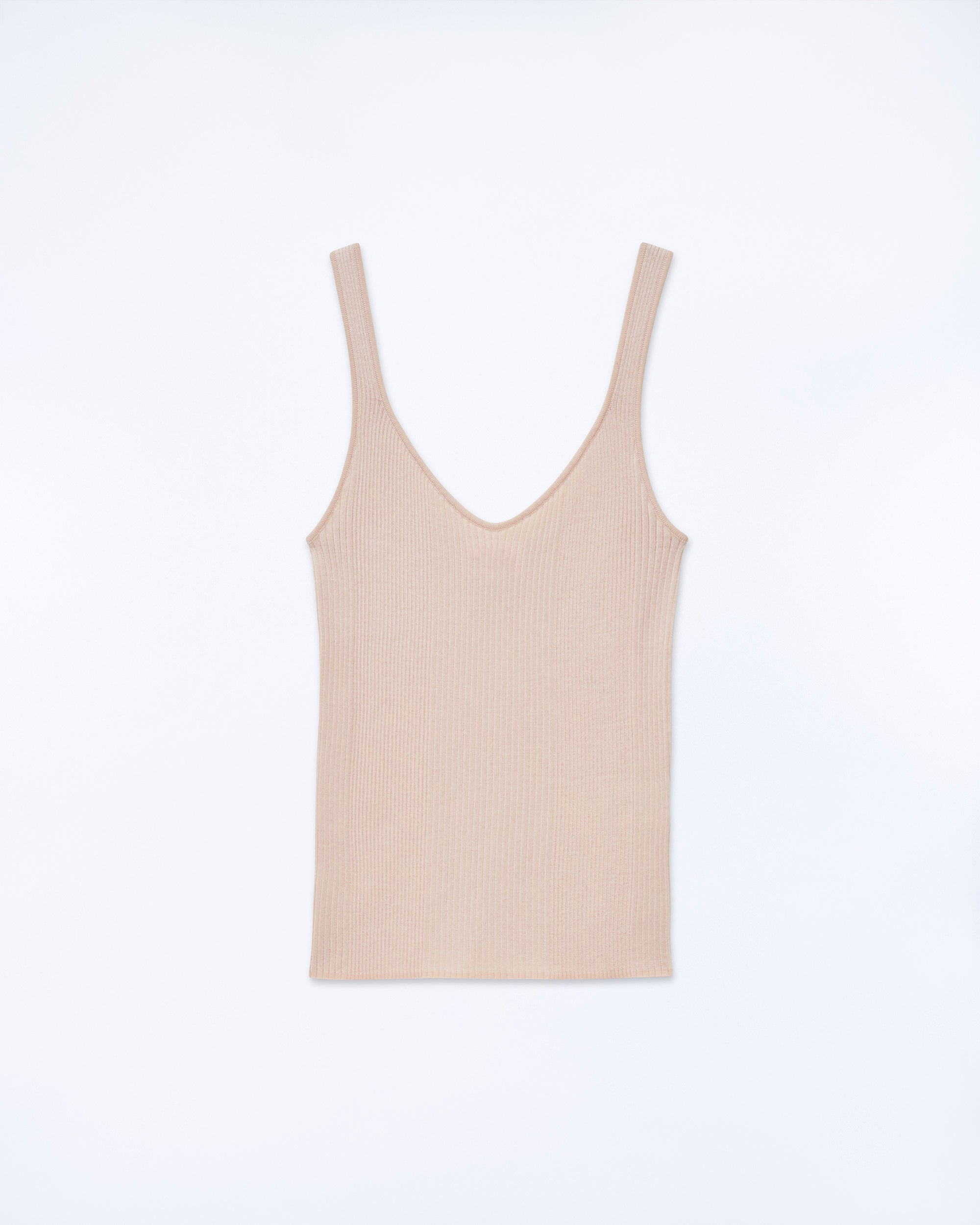 LIGHT BEIGE / NEW / QTY : 4 / Top Débardeur à Côtes Uni - Light Beige