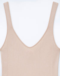 LIGHT BEIGE / NEW / QTY : 4 / Top Débardeur à Côtes Uni - Light Beige