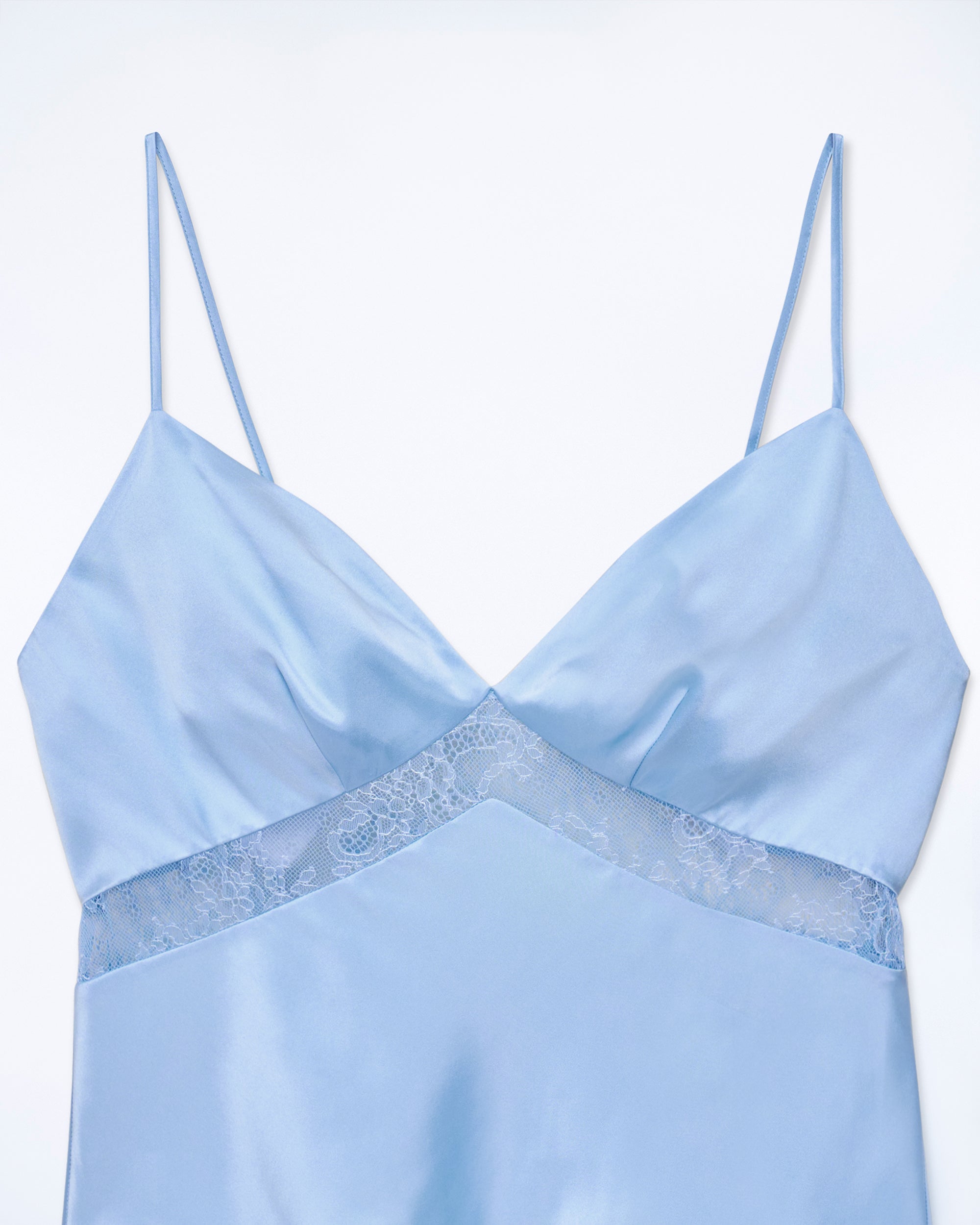 Top à bretelles Dallia en soie - Baby Blue