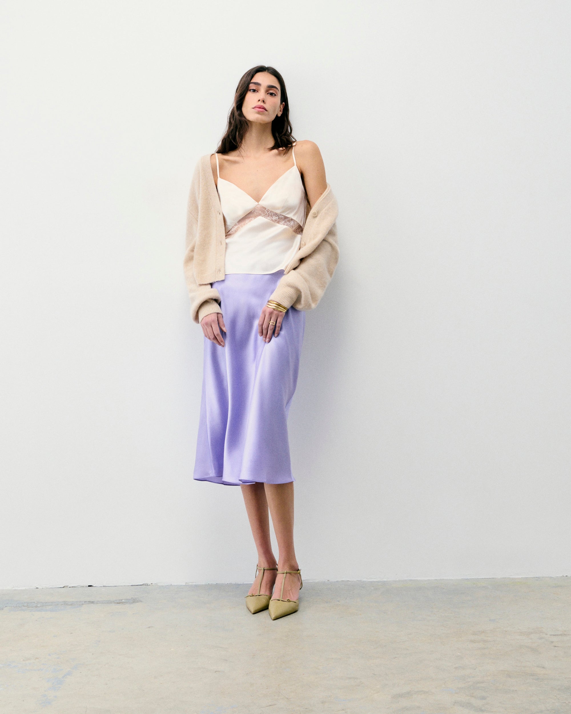 Y. ONLY PORTE / CHAMPAGNE / NEW / QTY : 10 / Top Bretelle Dallia - Champagne
