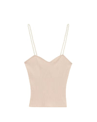 LIGHT BEIGE / DJV / QTY : 2 / Top Débardeur Bretelle Perle - Light Beige