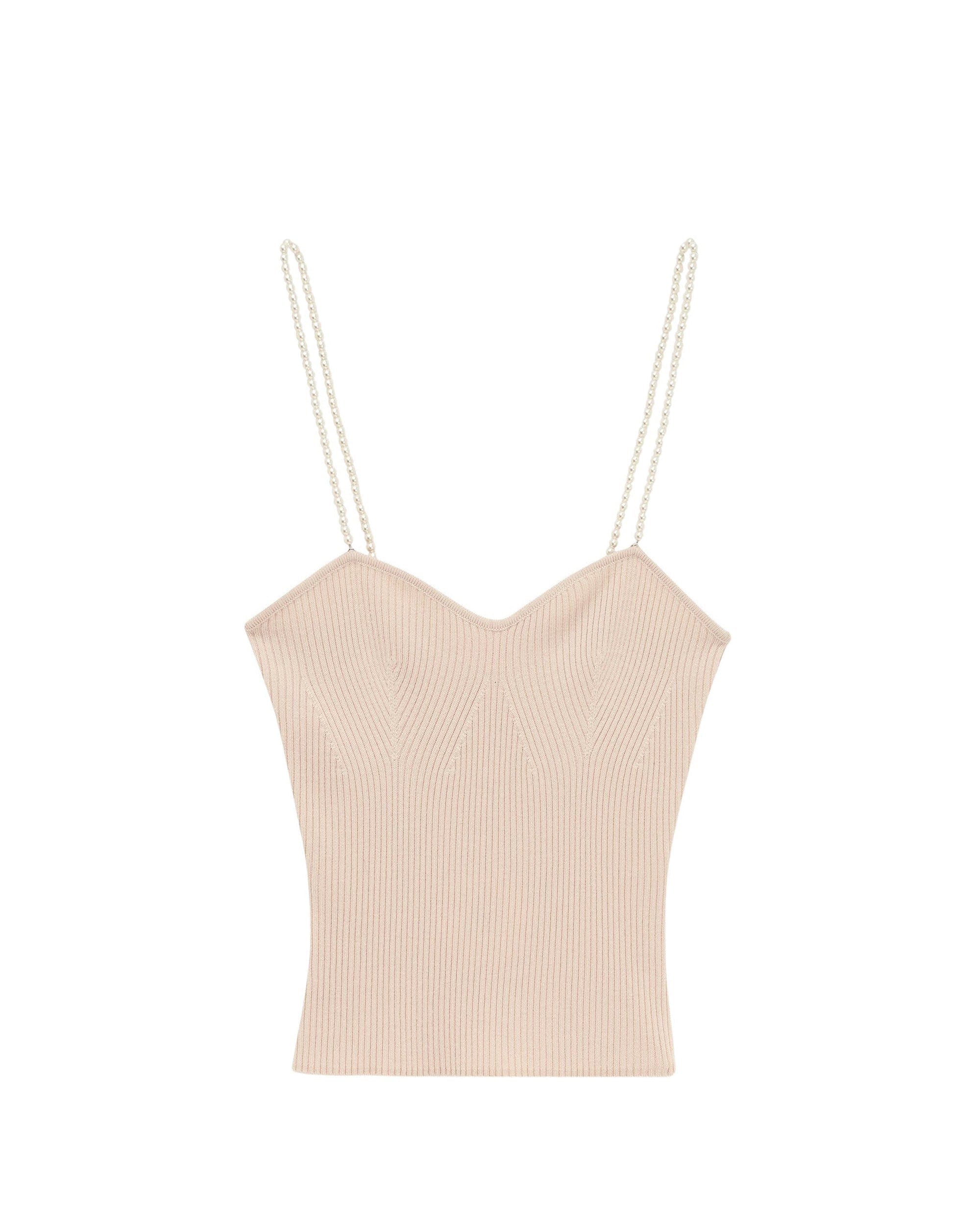 LIGHT BEIGE / DJV / QTY : 2 / Top Débardeur Bretelle Perle - Light Beige