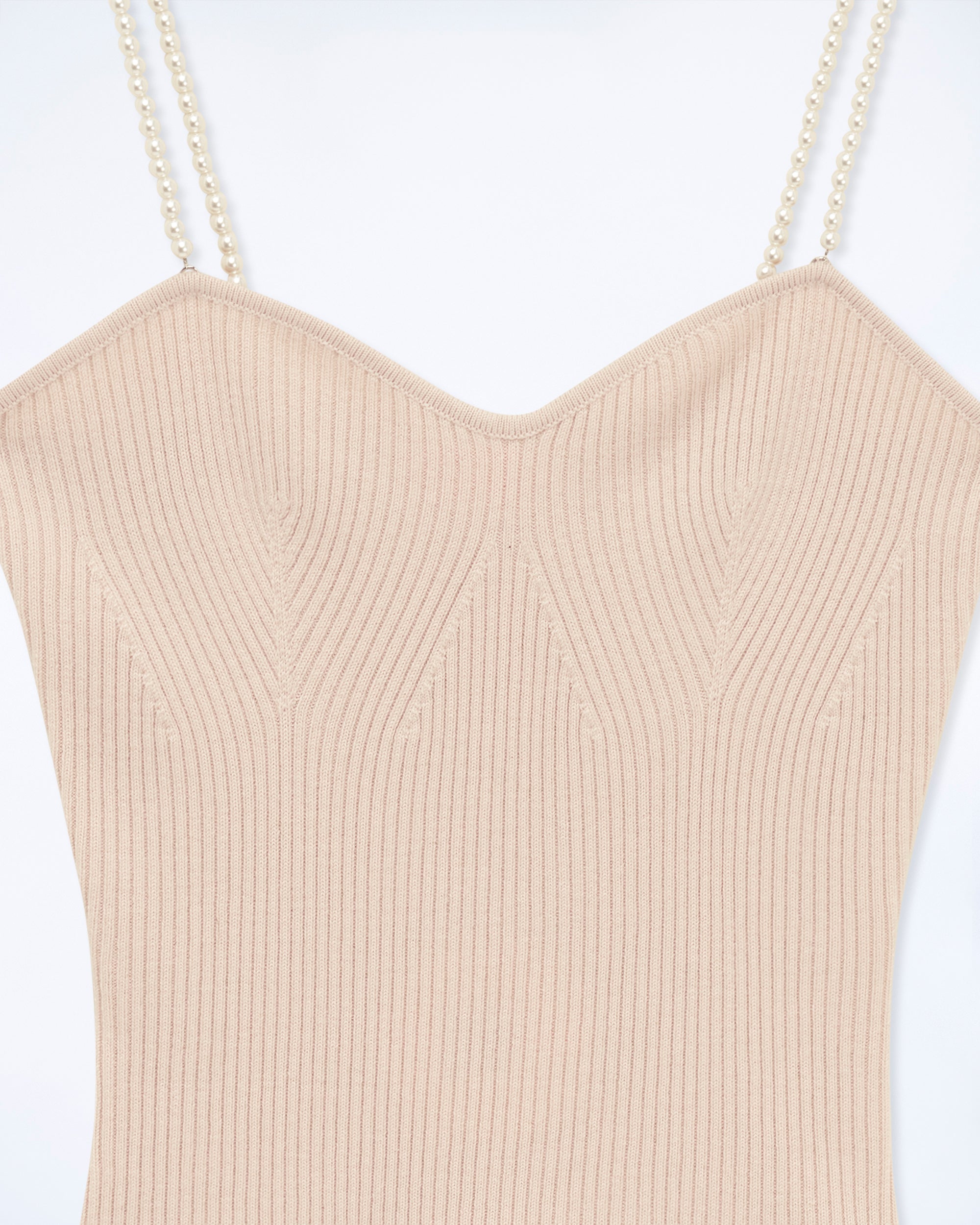 LIGHT BEIGE / DJV / QTY : 2 / Top Débardeur Bretelle Perle - Light Beige