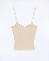 LIGHT BEIGE / DJV / QTY : 2 / Top Débardeur Bretelle Perle - Light Beige