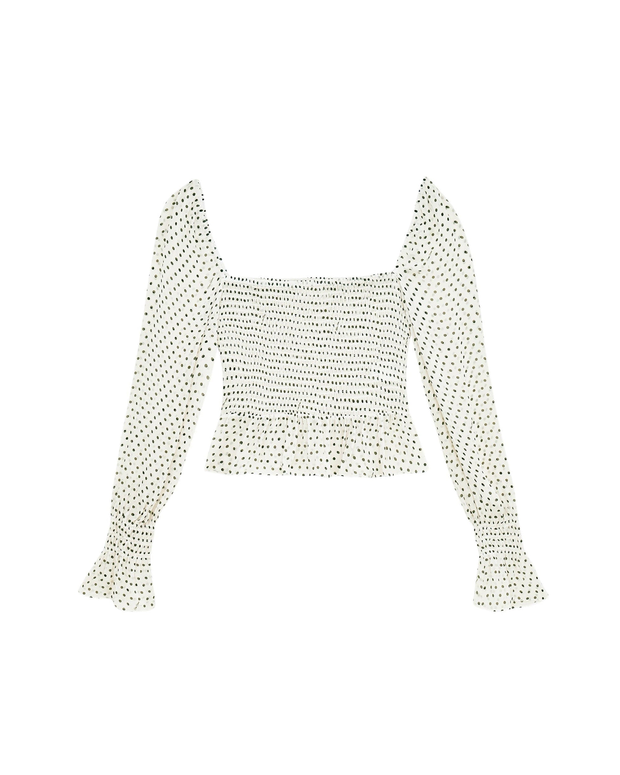 POIS ECRU / DJV / QTY : 74 / Top Manches Longues Molly - Pois Ecru