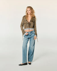 WINTER LEOPARD / NEW / QTY : 60 / Top Manches Longues Bords Dentelle - Winter Leopard
