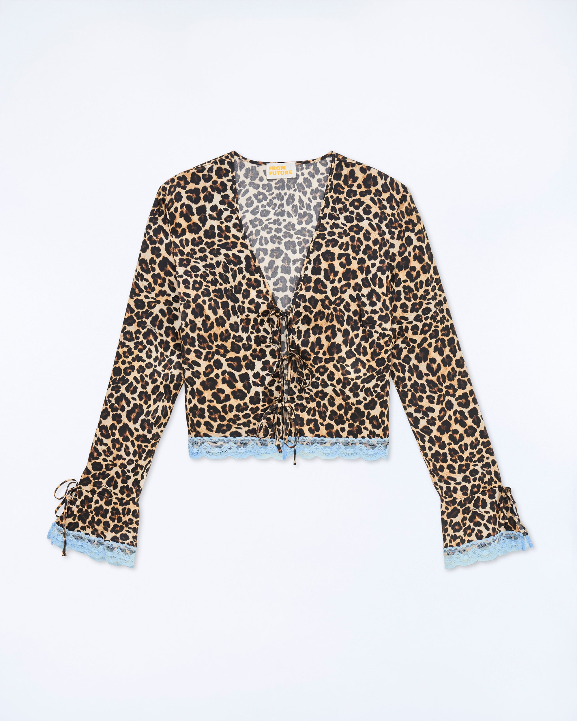 WINTER LEOPARD / NEW / QTY : 60 / Top Manches Longues Bords Dentelle - Winter Leopard