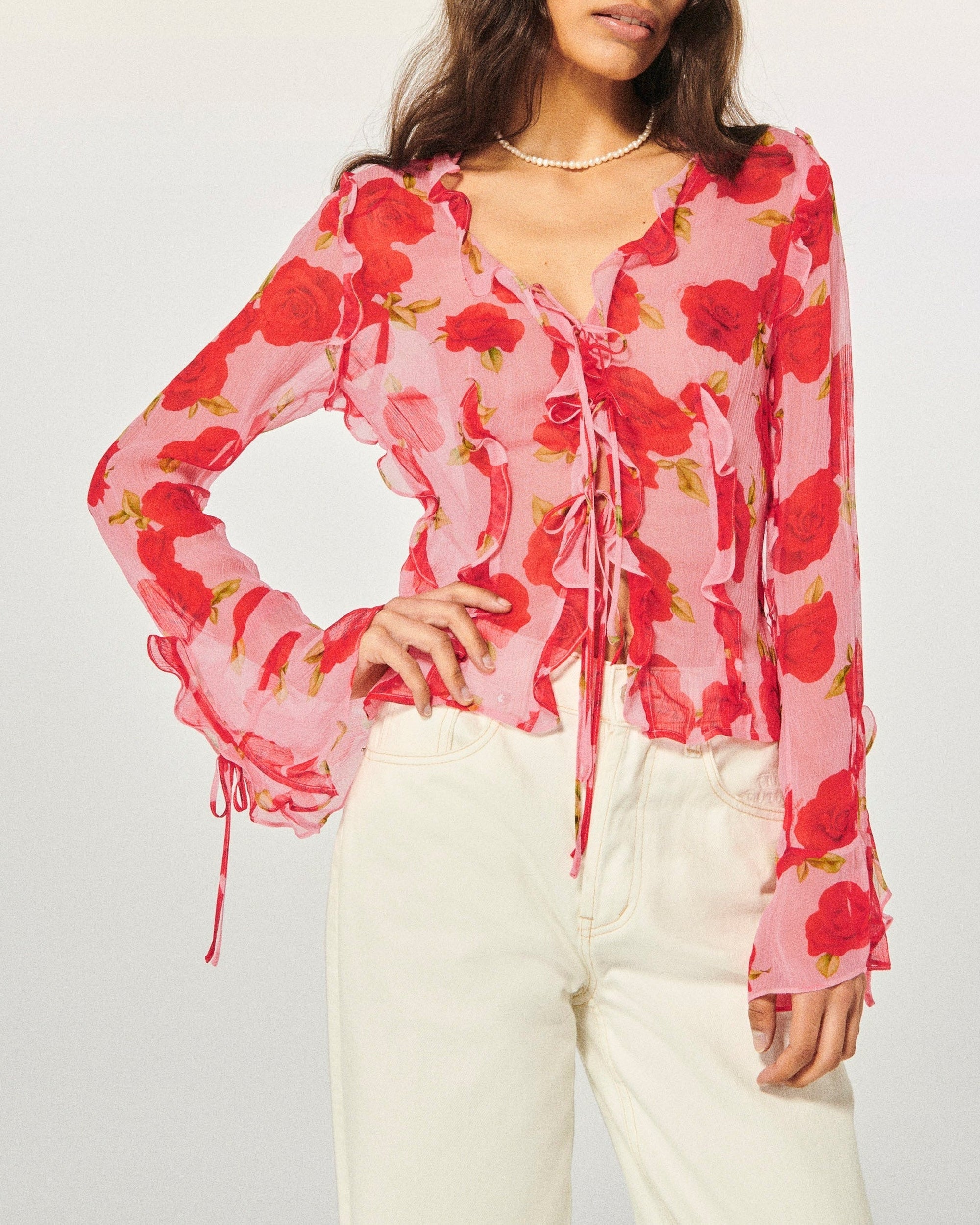 Blouse à manches longues Bettina - Hot Roses