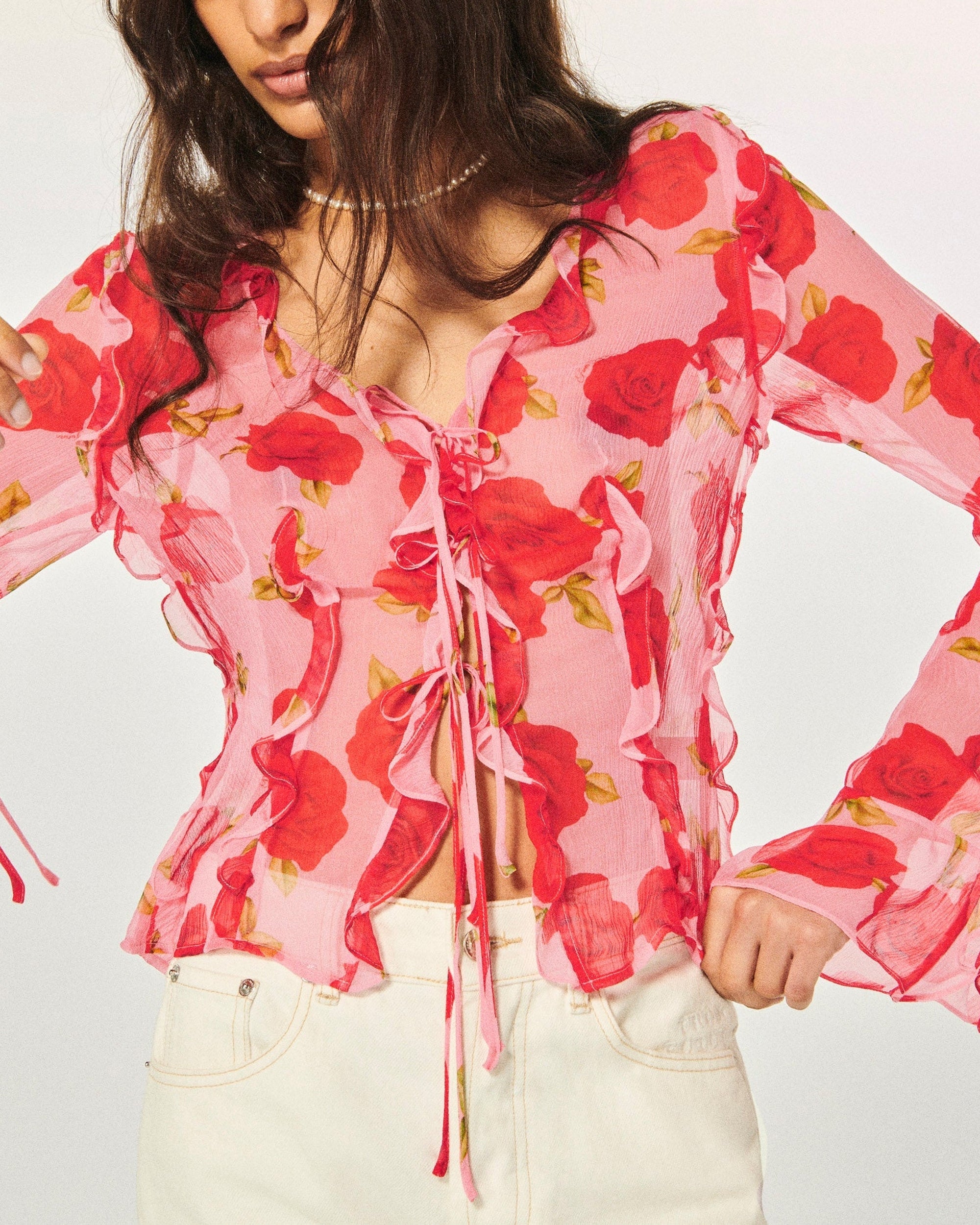 Blouse à manches longues Bettina - Hot Roses