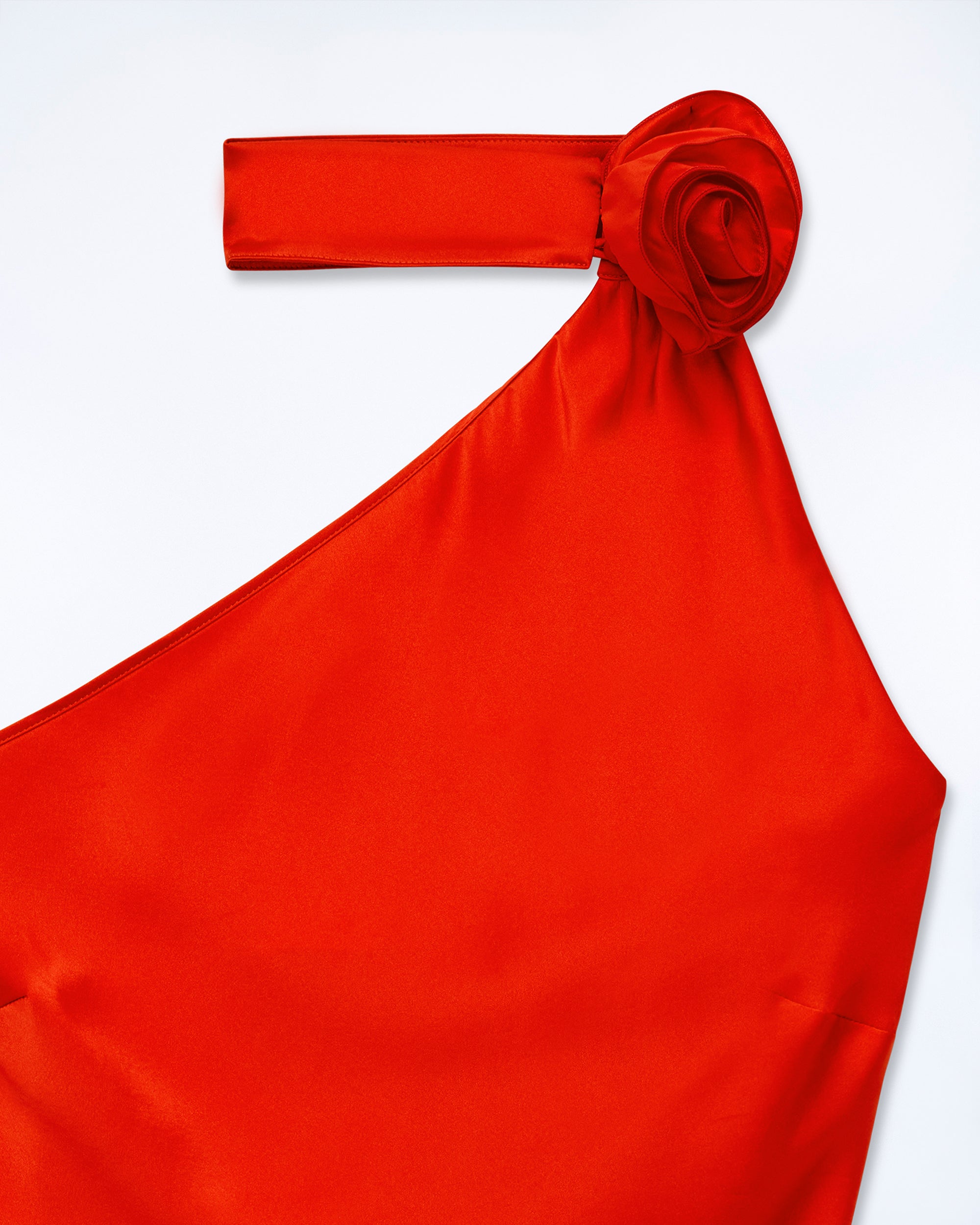 Judie asymmetrical silk top - Red