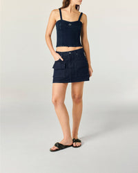 Strappy denim top - Brut
