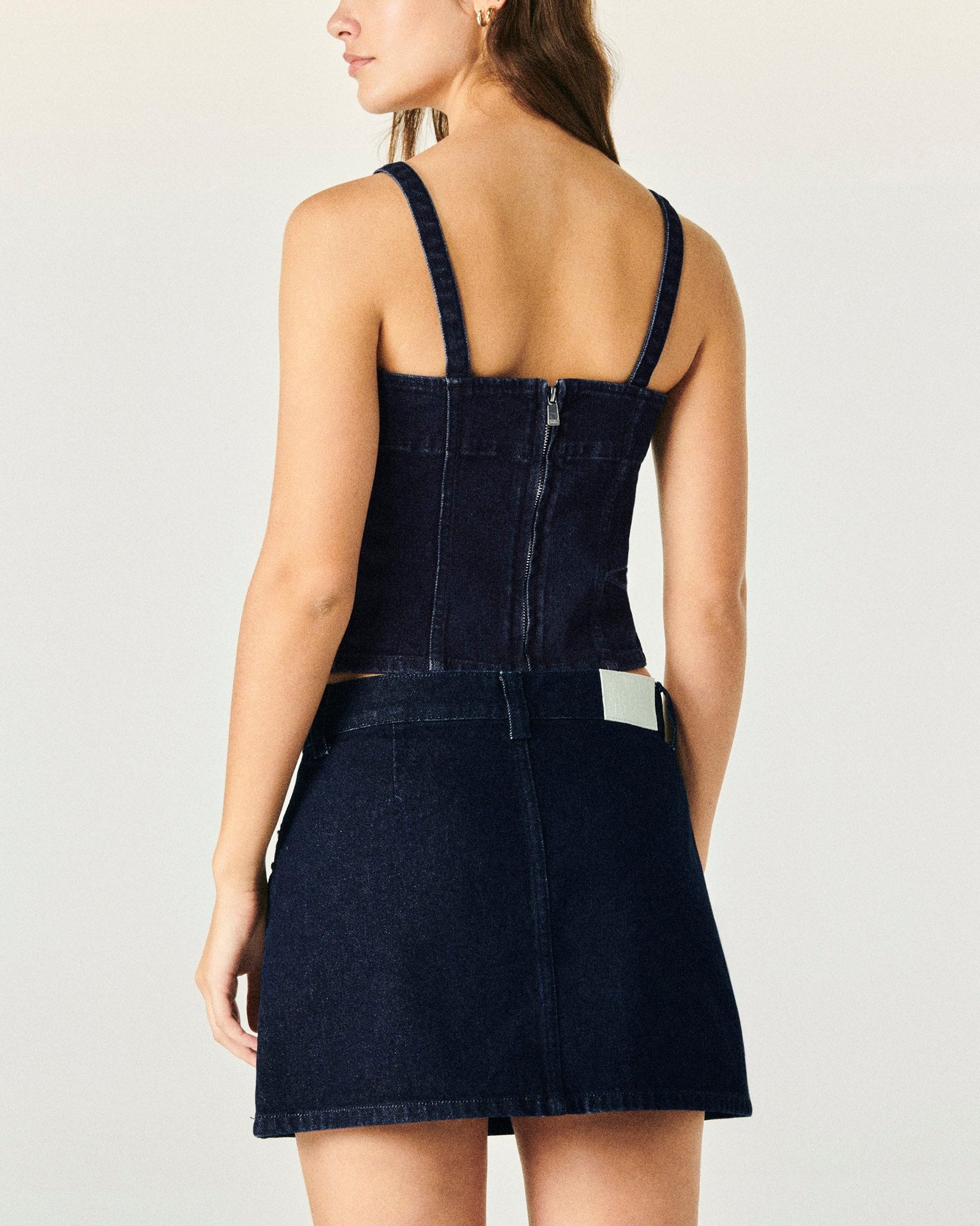 Strappy denim top - Brut