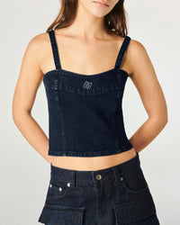 Strappy denim top - Brut