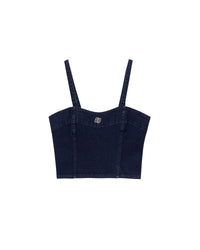 Strappy denim top - Brut