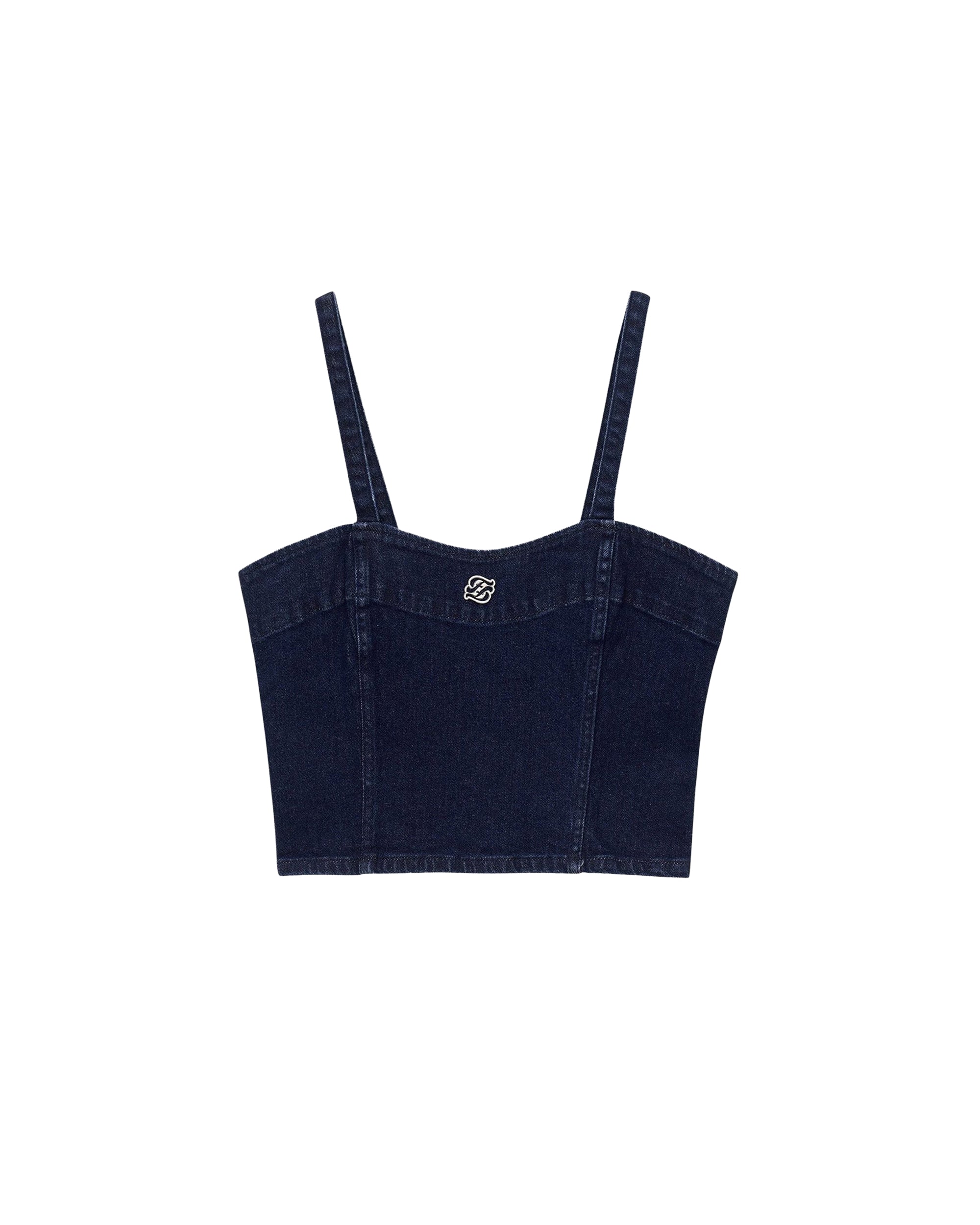 Strappy denim top - Brut