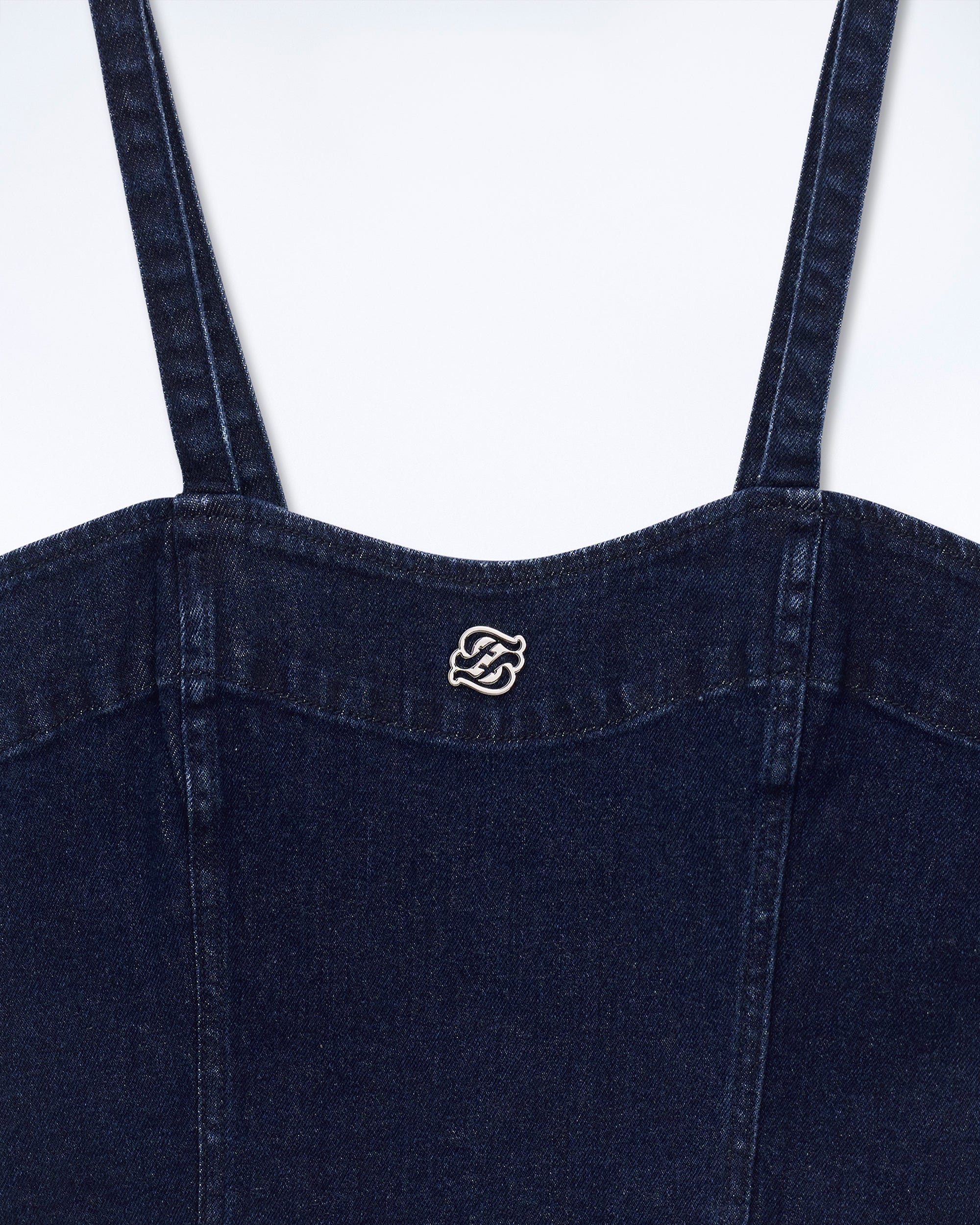 Strappy denim top - Brut