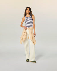 ECRU/NAVY / NEW / QTY : 7 / Top Bretelle - Ecru/Navy