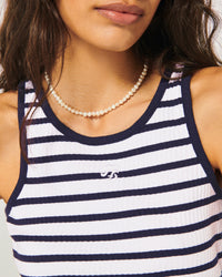 ECRU/NAVY / NEW / QTY : 7 / Top Bretelle - Ecru/Navy