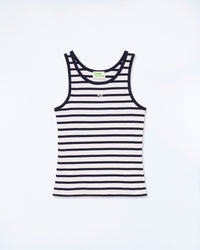 ECRU/NAVY / NEW / QTY : 7 / Top Bretelle - Ecru/Navy