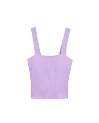 Strap top in linen - Lilac