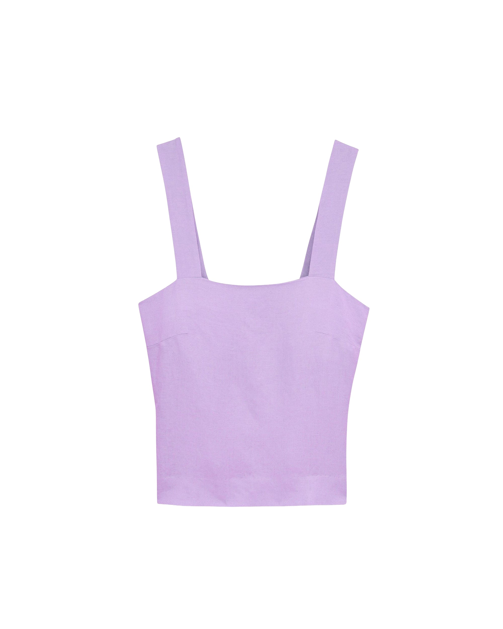 Strap top in linen - Lilac
