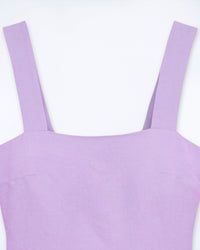 Strap top in linen - Lilac