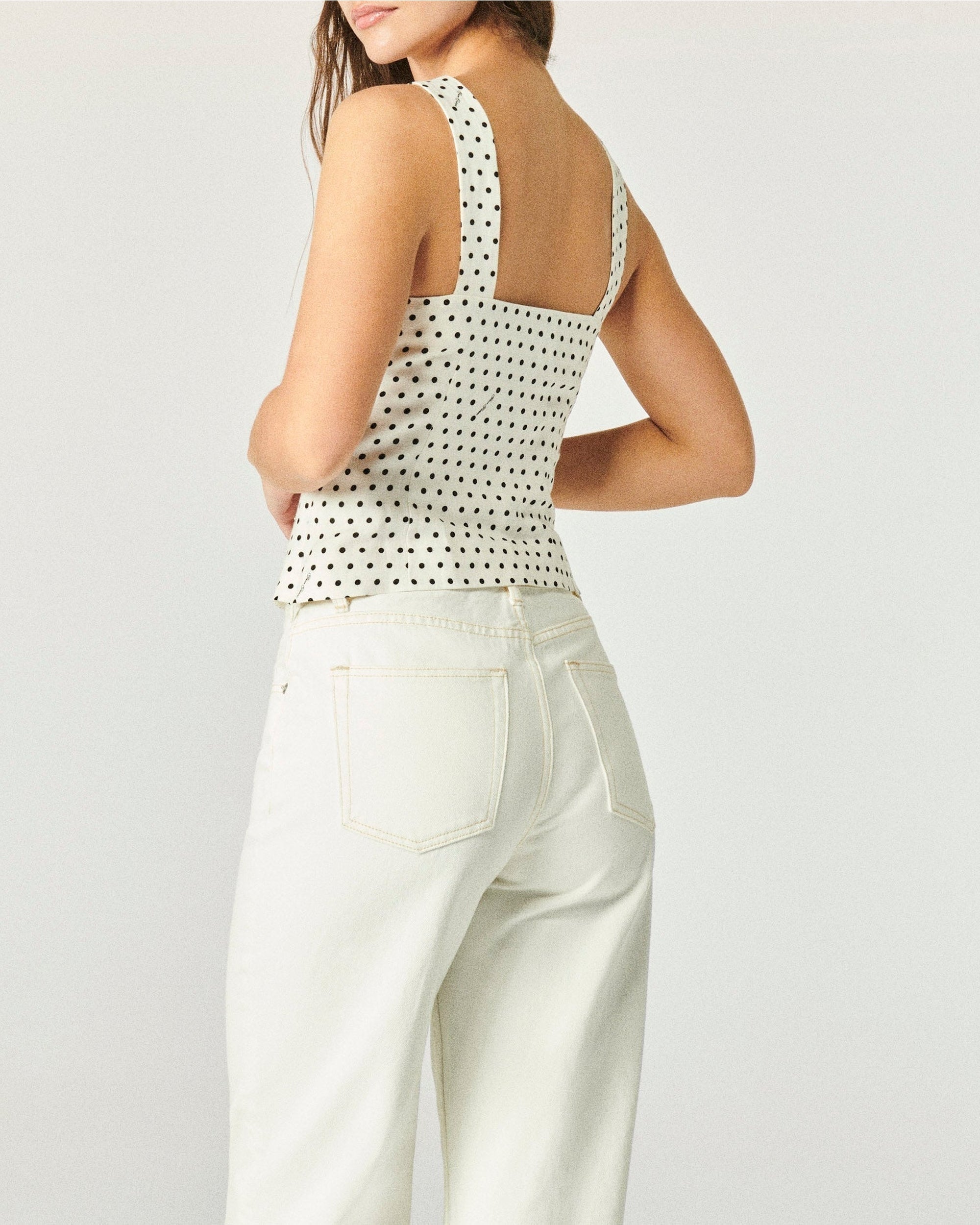 Strap top in linen - Lilac