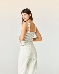 POIS ECRU / NEW / QTY : 17 / Top Bretelle - Pois Ecru