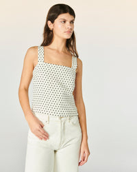 POIS ECRU / NEW / QTY : 17 / Top Bretelle - Pois Ecru
